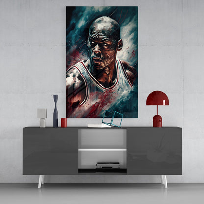 Michael Jordan Glass Wall Art  || Designers Collection