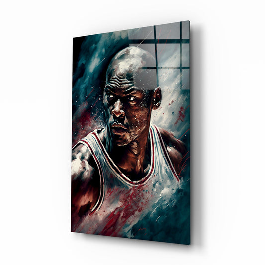 Michael Jordan Glass Wall Art  || Designers Collection