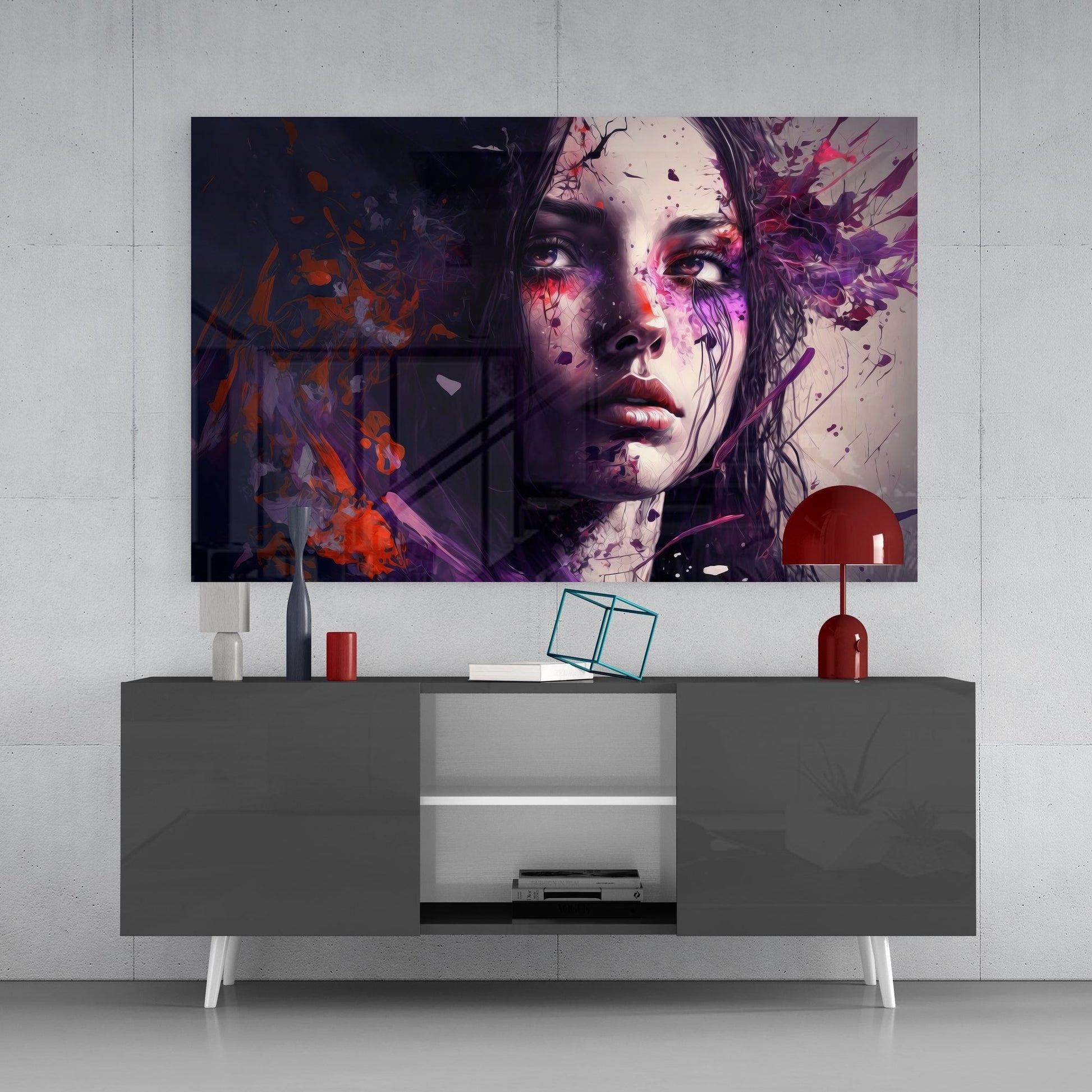 Beauty of a Sadness Glass Wall Art  || Designers Collection