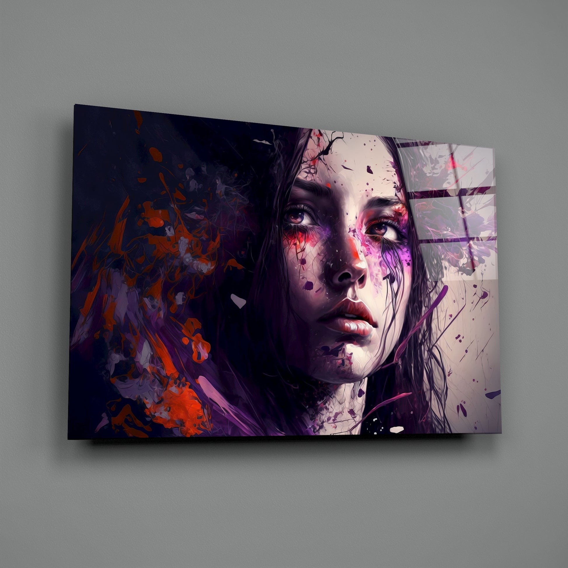 Beauty of a Sadness Glass Wall Art  || Designers Collection