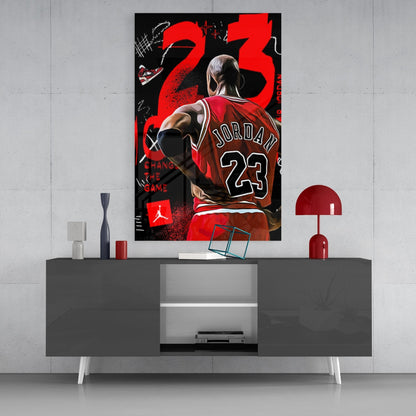 Micheal Jordan Glass Wall Art || Designers Collection