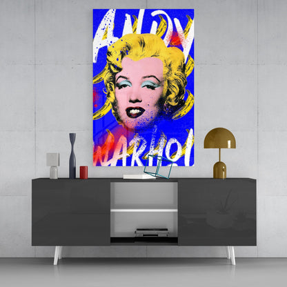 Andy Warhol and Marilyn Monroe Glass Wall Art || Designers Collection