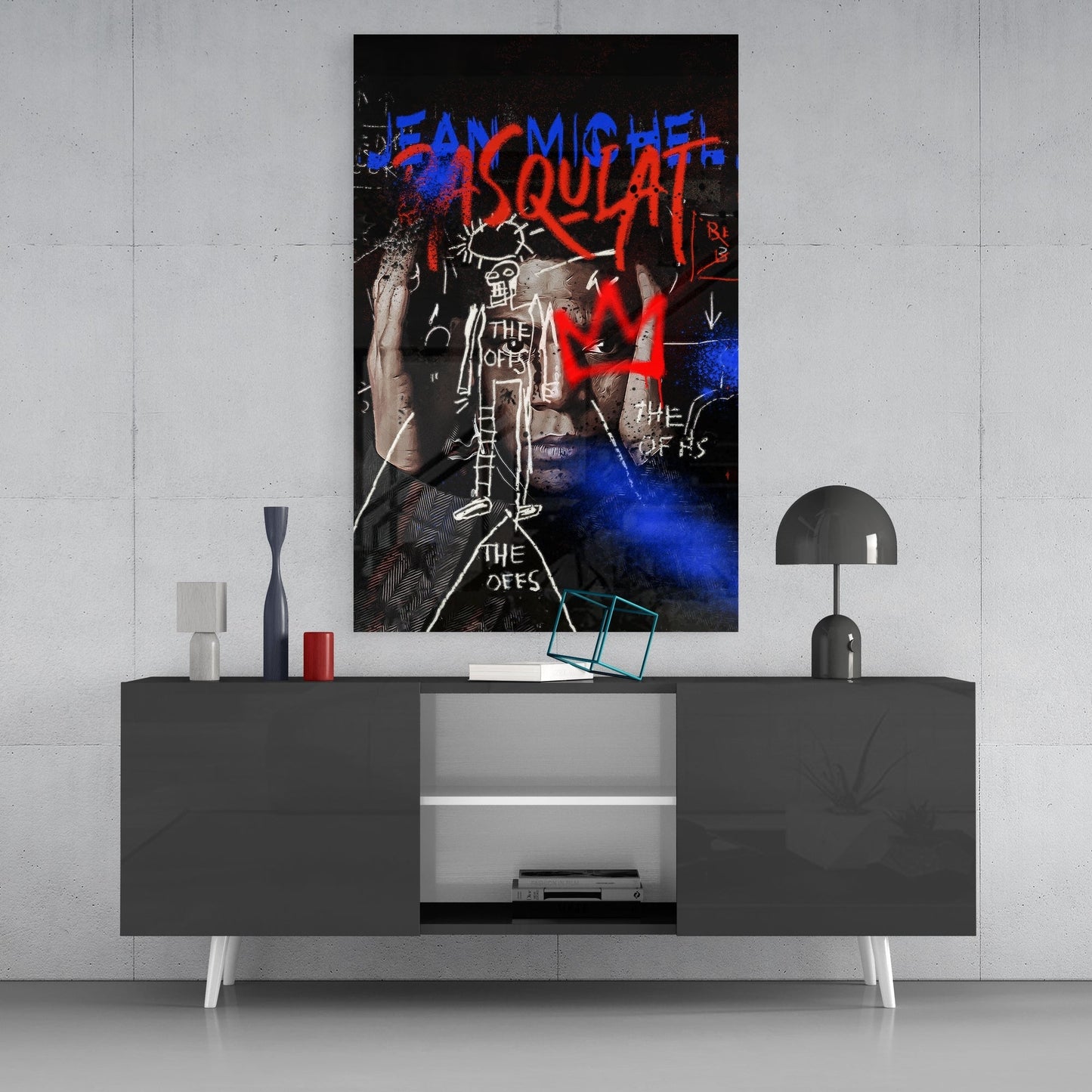 Style of Jean-Michel Basquiat Glass Wall Art || Designers Collection
