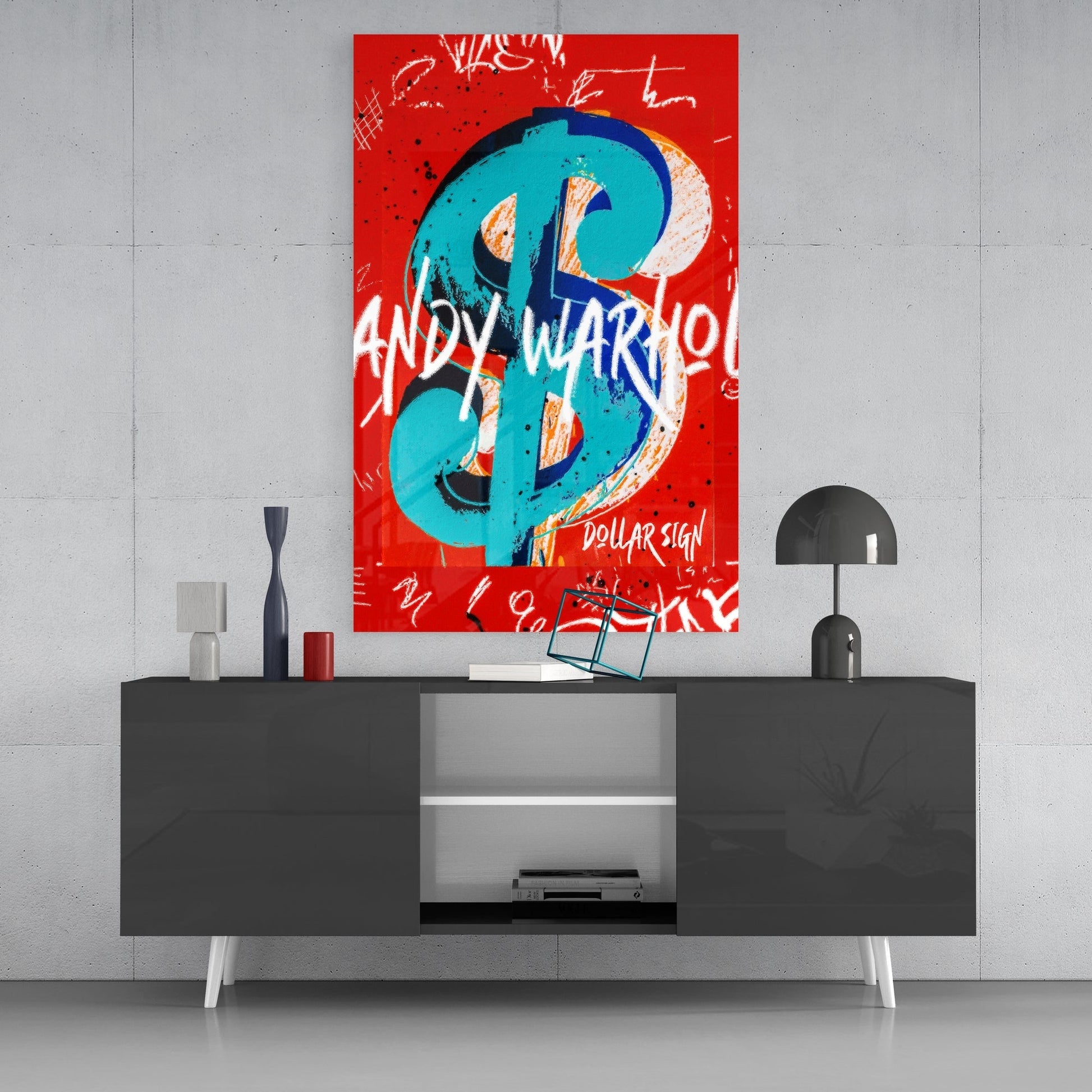 Andy Warhol and Dollar Glass Wall Art || Designers Collection