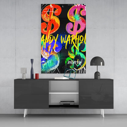 Andy Warhol and Dollar Glass Wall Art || Designers Collection
