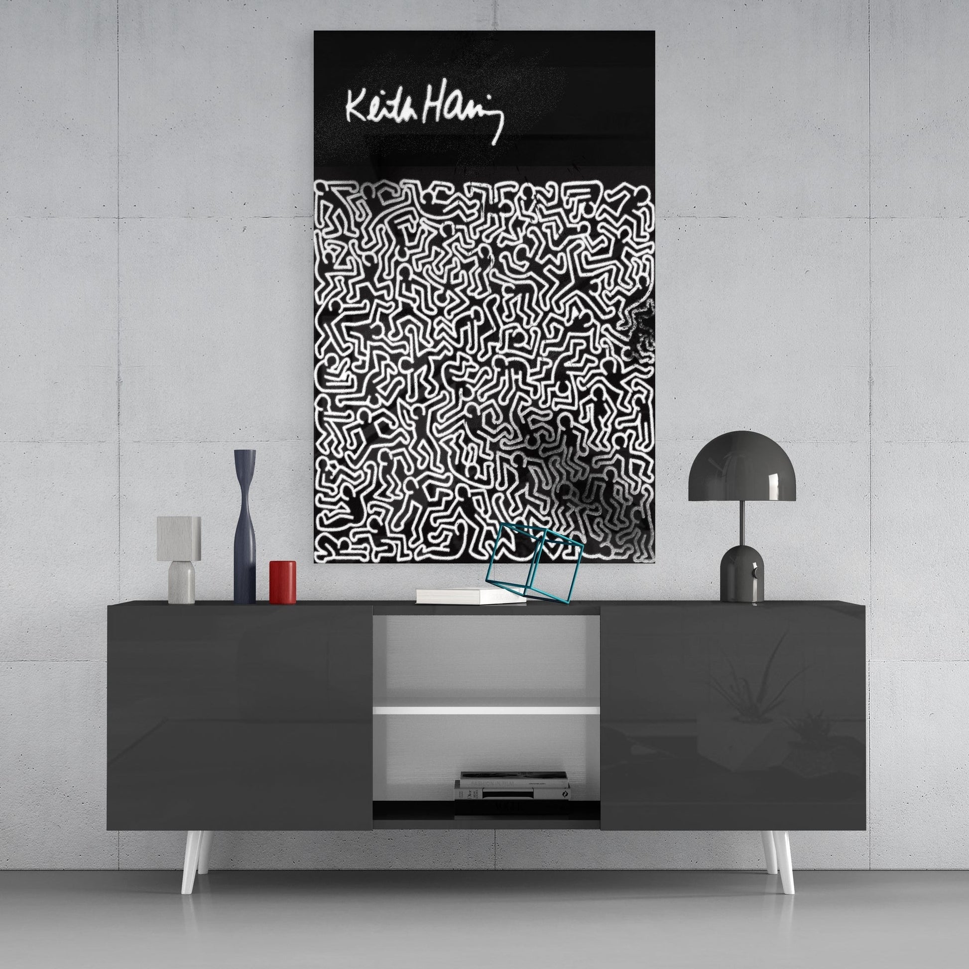 Style of Keith Haring Glass Wall Art || Designers Collection