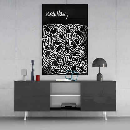 Style of Keith Haring Glass Wall Art || Designers Collection
