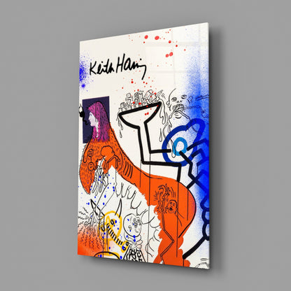 Style of Keith Haring Glass Wall Art || Designers Collection