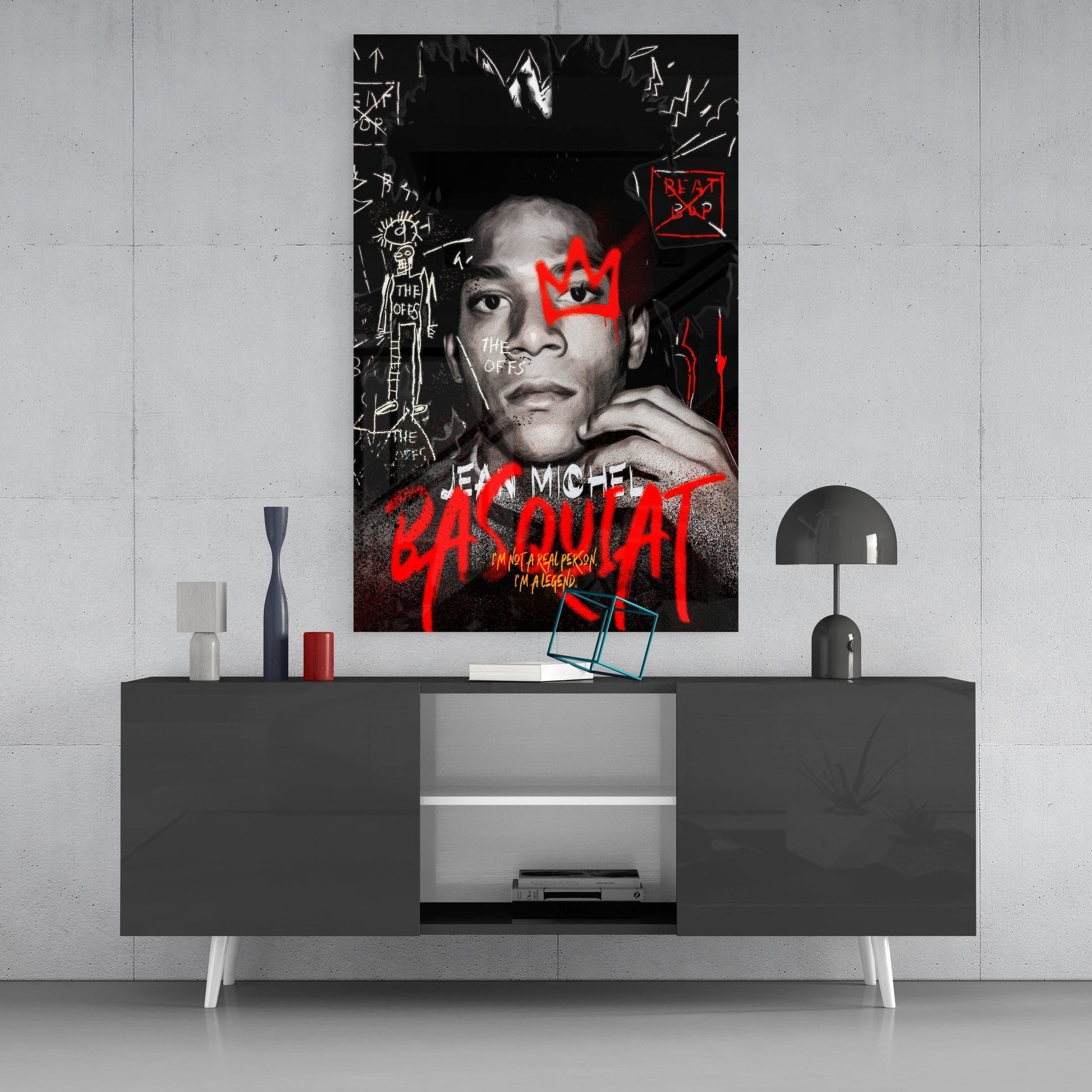 Jean-Michel Basquiat Glass Wall Art || Designers Collection