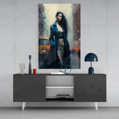 Stand Womenly Glass Wall Art || Designers Collection