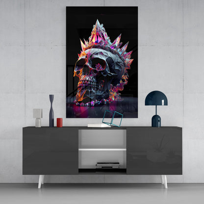 Diamond Skull Glass Wall Art || Designers Collection