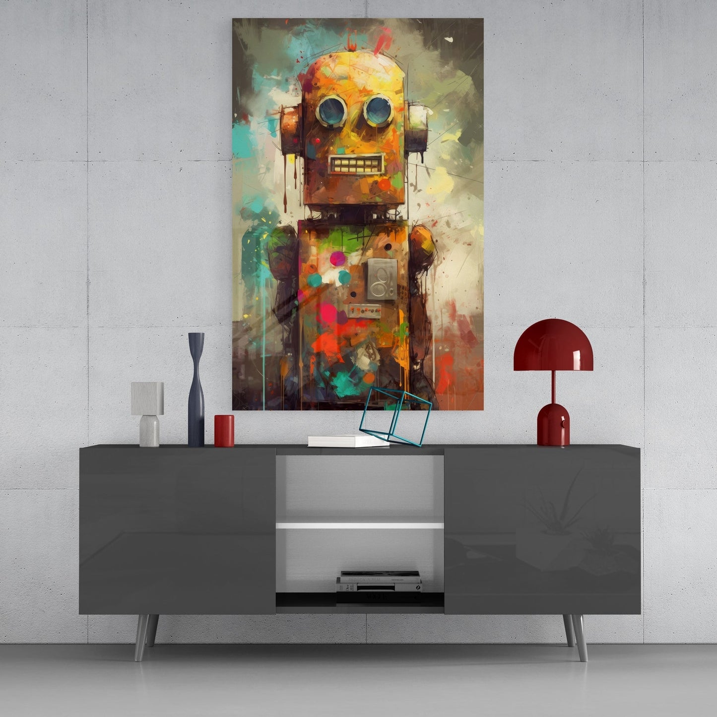 Robocute Glass Wall Art || Designer's Collection