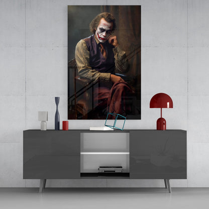 Joker the Thinker Glass Wall Art || Designer's Collection