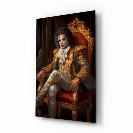 Michael Jackson in the Throne Glass Wall Art || Designer's Collection