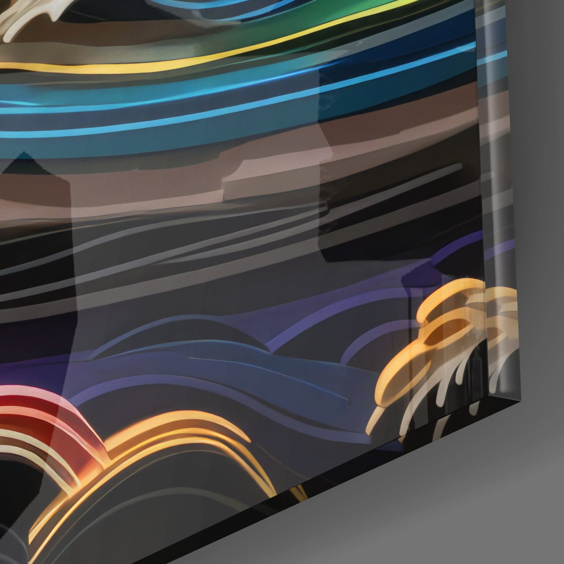 Waves, Trees or Mountains Glass Wall Art || Designer's Collection