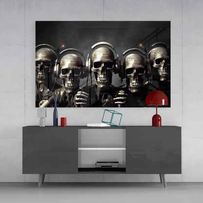 Skull Party Glass Wall Art || Designer's Collection