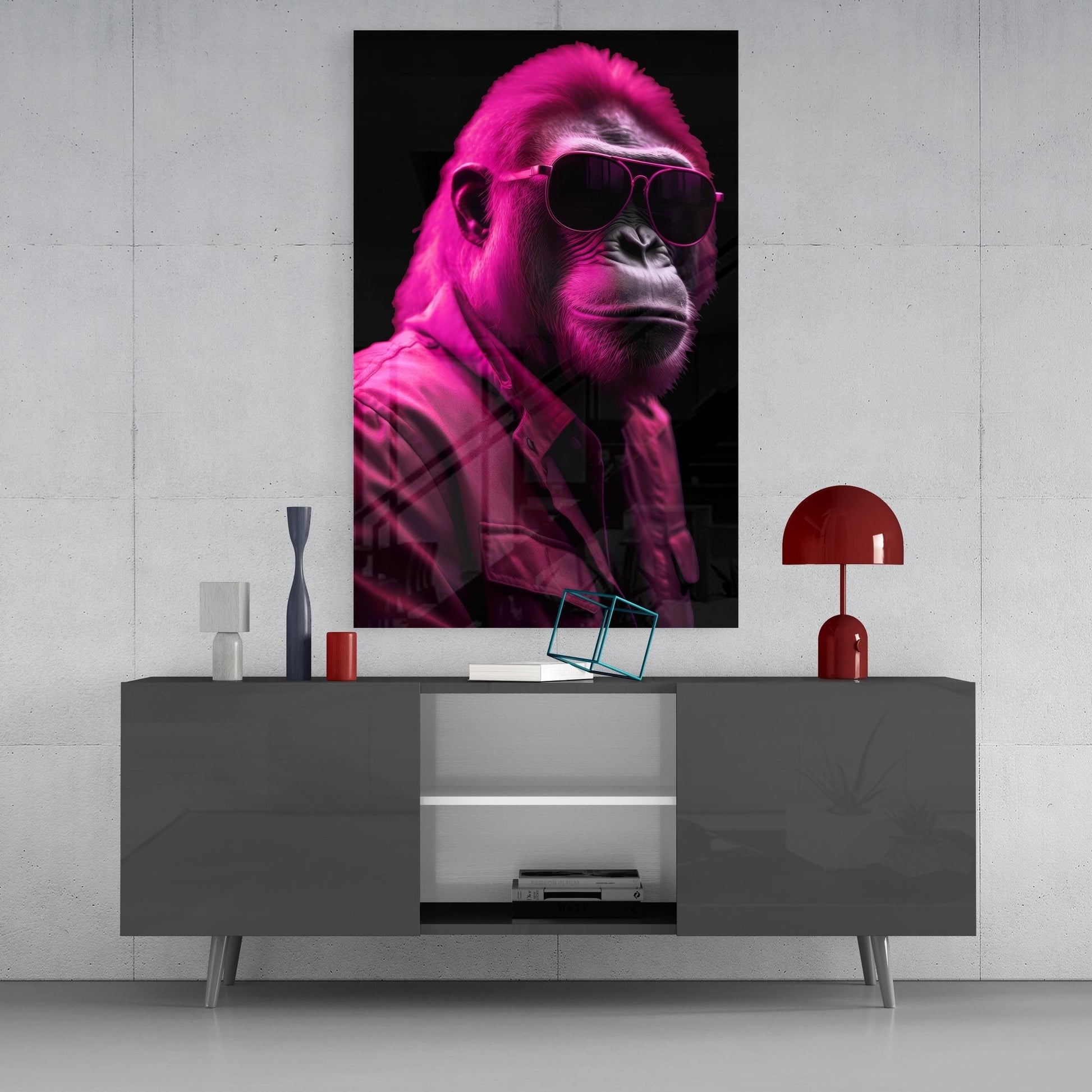 Ape the Cool Glass Wall Art || Designer's Collection