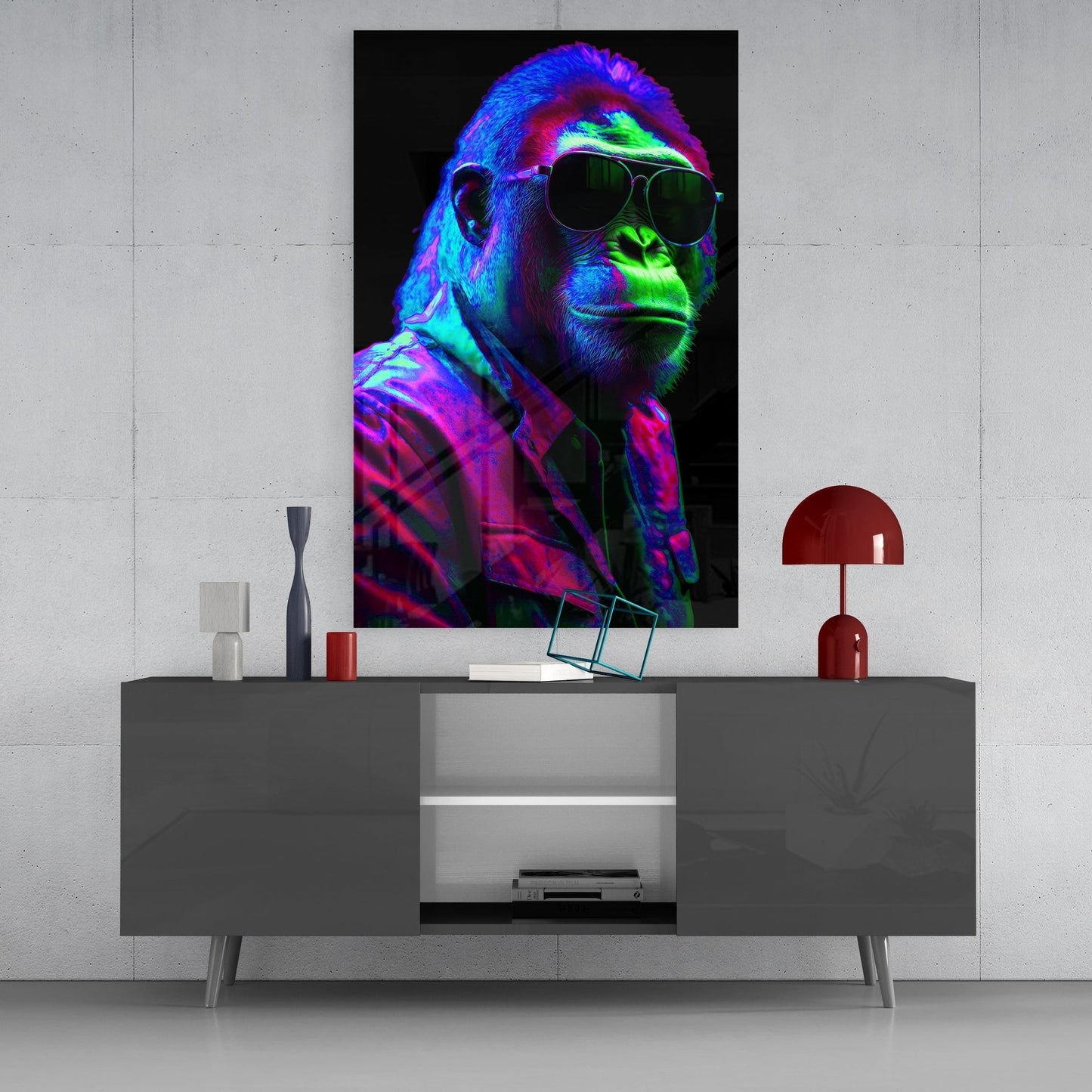 Ape the Cool Glass Wall Art || Designer's Collection