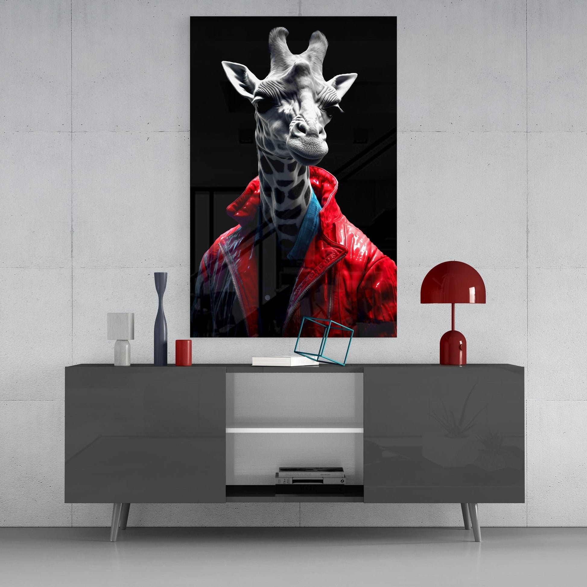 Stylish Giraffe Glass Wall Art || Designer's Collection