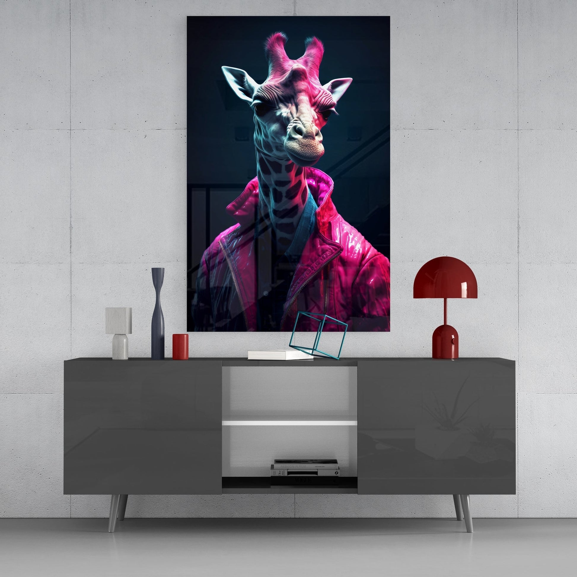Stylish Giraffe Glass Wall Art || Designer's Collection