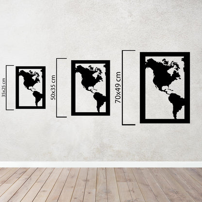Three-Piece World Map – Metal Painting