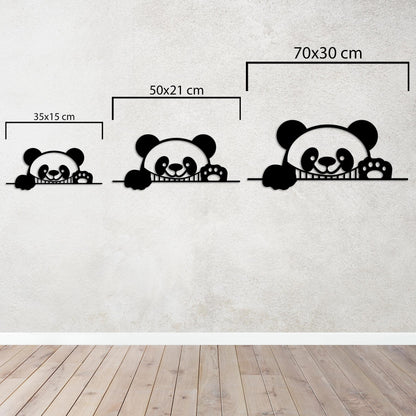 Curious Panda Metal Painting