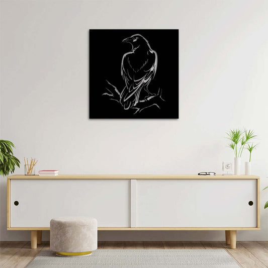 Mysterious Crow Metal Painting