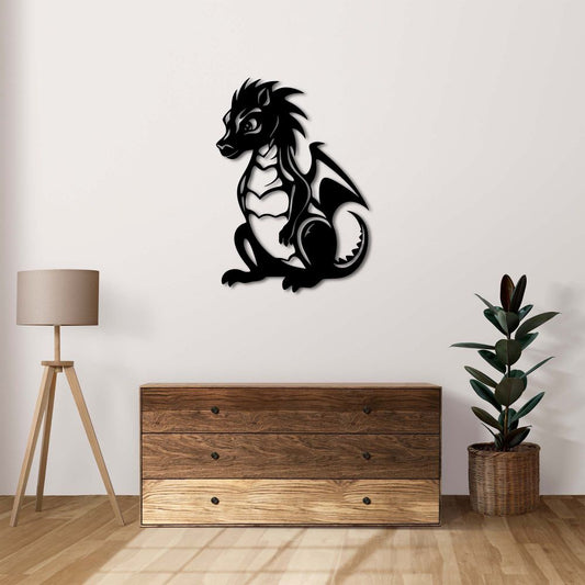 Tiny Dragon Metal Painting