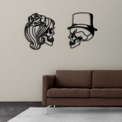 Skulls in Love Metal Painting