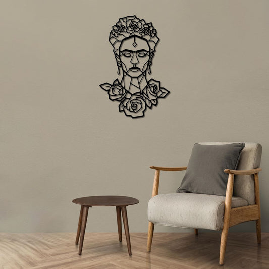 Çiçeklerin Kraliçesi Frida Kahlo Metal Tablo