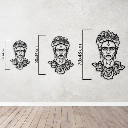 Queen of Flowers Frida Kahlo Metal Painting