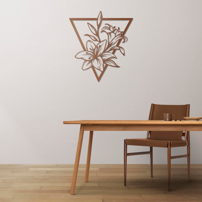Geometrik Zambak Metal Tablo