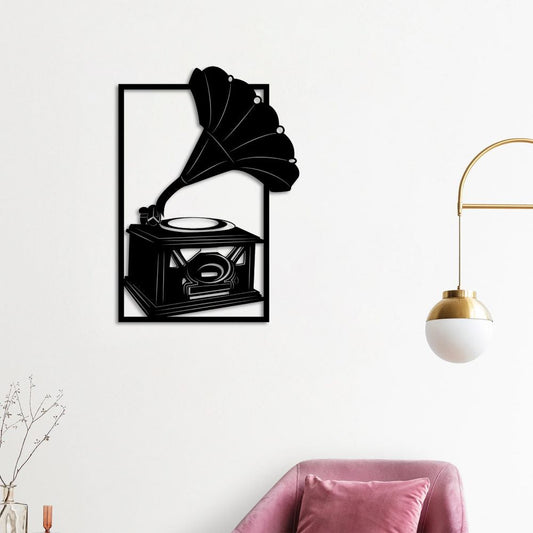 Nostaljik Ritimler Gramafon Metal Tablo