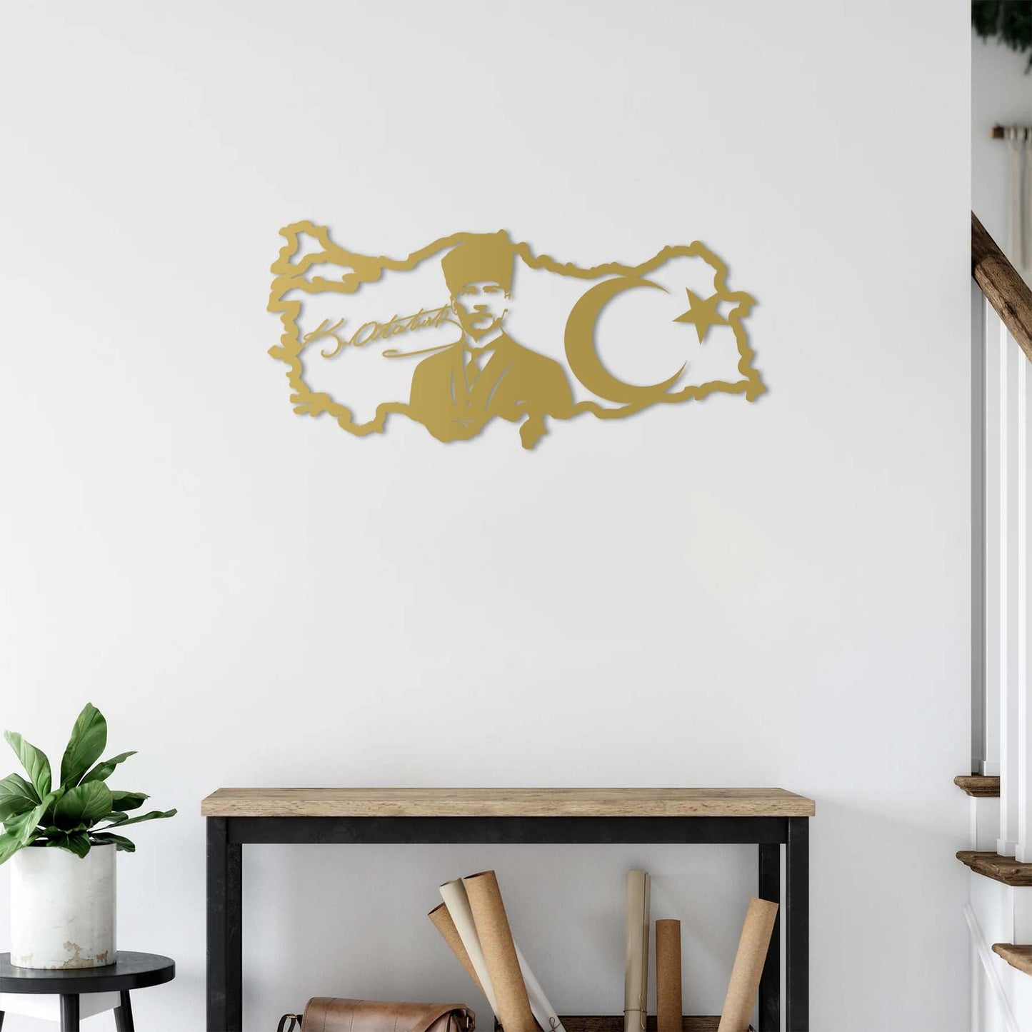 Pride and Heritage Ataturk Türkiye Map Metal Painting