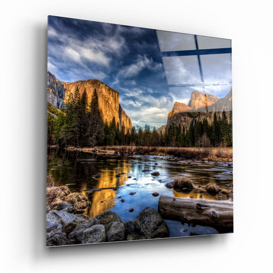 Göl Kenarı Cam Tablo