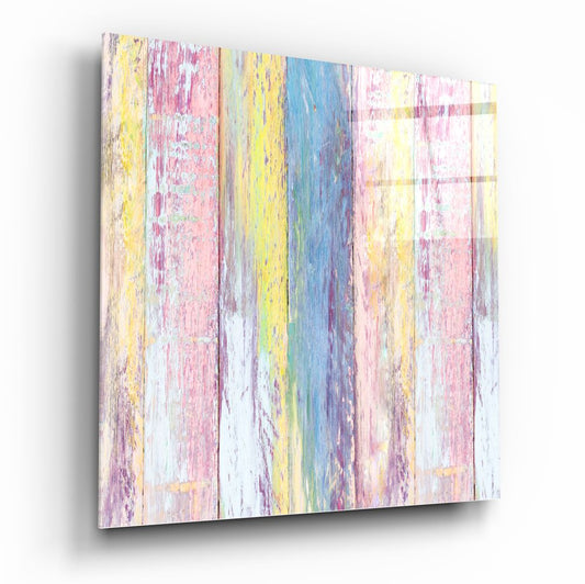 Ahşap Desenli Cam Tablo