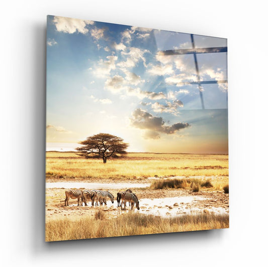 Afrika (Geniş Çayır) Cam Tablo