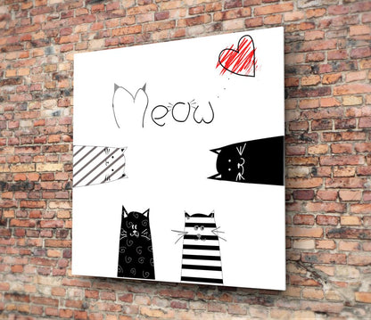 Miyav (Kedi) Cam Tablo