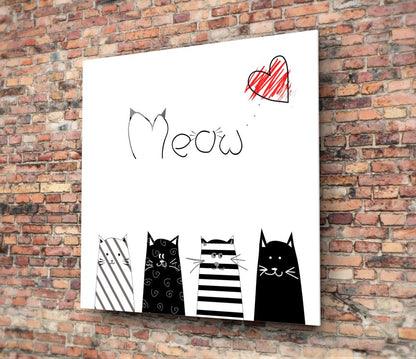 Miyav (Kedi) Cam Tablo