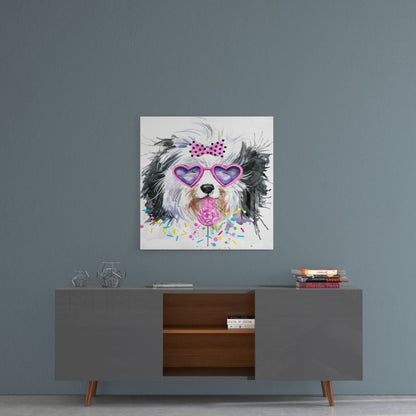 Sevimli Köpek Cam Tablo