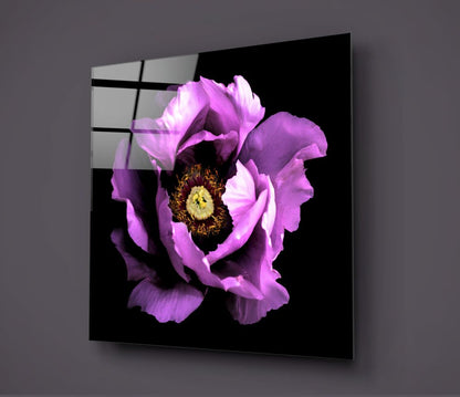 Floral Pembe Cam Tablo