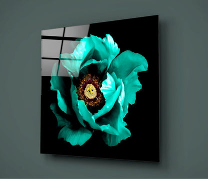 Floral Yeşil Cam Tablo