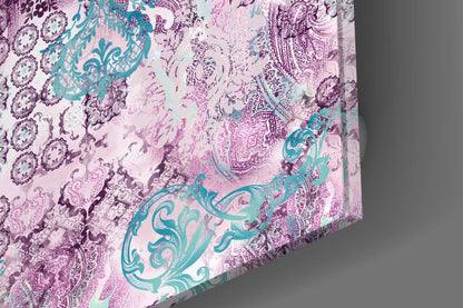 Mor Damask Cam Tablo