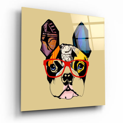 Bulldog Köpek Cam Tablo