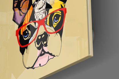 Bulldog Köpek Cam Tablo