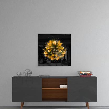Sarı Lotus Cam Tablo