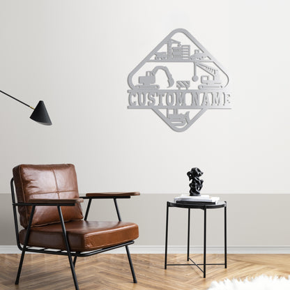 Construction Site Spirit – Customizable Metal Sign