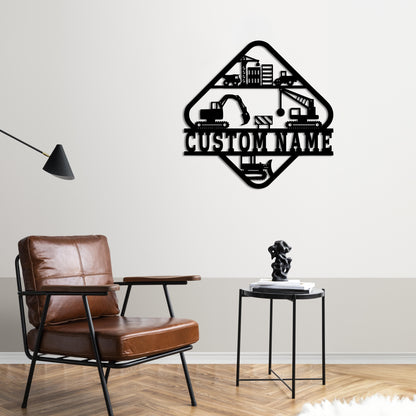 Construction Site Spirit – Customizable Metal Sign