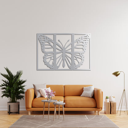 Monarch Elegance Three Piece Butterfly Metal Wall Art