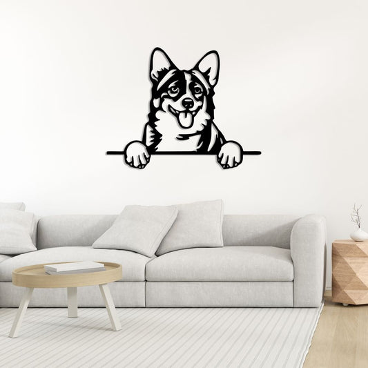 Mutlu Köpek Metal Tablo